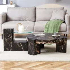 Modern Coffee Tables Set Of 2, Coffee Table With Detachable Nightstand, Accent Center Table With Glass Top Side Table For Bedroom Office 15 Modern Coffee Tables Set Of 2, Coffee Table With Detachable Nightstand, Accent Center Table With Glass Top Side Table For Bedroom Office -Garvee Sales GUEST 75c5fdf2 130a 41f4 8a30 8d7a9fd19db0