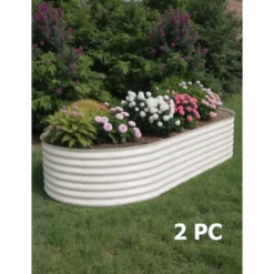 Galvanized Raised Garden Bed Outdoor, 2 Pcs 10x4x1.5 Ft Oval Metal Planter Box For Flowers, Vegetables, Herbs- Beige 13 Galvanized Raised Garden Bed Outdoor, 2 Pcs 10x4x1.5 Ft Oval Metal Planter Box For Flowers, Vegetables, Herbs- Beige -Garvee Sales GUEST 768355bc 8c4b 4a78 8425 8916ca0652fe
