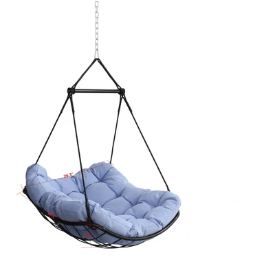Hammock Chair Swing With Cushion - Outdoor Indoor Hanging Hammock Chair For Patio, Porch, Bedroom, Garden, Courtyard, Balcony 1 Hammock Chair Swing With Cushion - Outdoor Indoor Hanging Hammock Chair For Patio, Porch, Bedroom, Garden, Courtyard, Balcony
