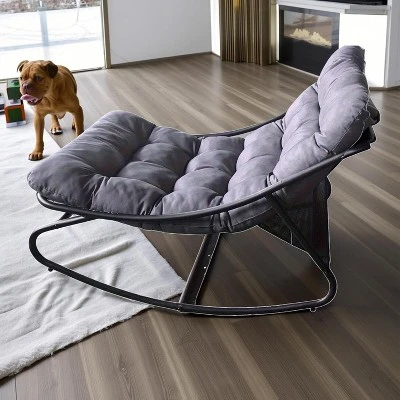 Outdoor Rocking Chair – Modern Metal Rocker With Thick Cushion, 350 Lbs Capacity, High Back Lounge Chair For Patio, Garden, And Living Room 1 Outdoor Rocking Chair – Modern Metal Rocker With Thick Cushion, 350 Lbs Capacity, High Back Lounge Chair For Patio, Garden, And Living Room