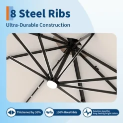 10FT Cantilever Umbrella W/ Solar Lights, 360° Rotation & Tilt, Easy Crank, UV Protection For Pool, Deck, Backyard 14 10FT Cantilever Umbrella W/ Solar Lights, 360° Rotation & Tilt, Easy Crank, UV Protection For Pool, Deck, Backyard -Garvee Sales GUEST 771ad584 29eb 4ada 9db5 48957f118247