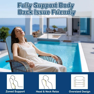 3 Pieces Patio Wicker Glider Chairs, Outdoor Swivel Rockers Patio Chairs Set Of 2 With Thickened Cushions And Glass Coffee Table 3 3 Pieces Patio Wicker Glider Chairs, Outdoor Swivel Rockers Patio Chairs Set Of 2 With Thickened Cushions And Glass Coffee Table - Image 3