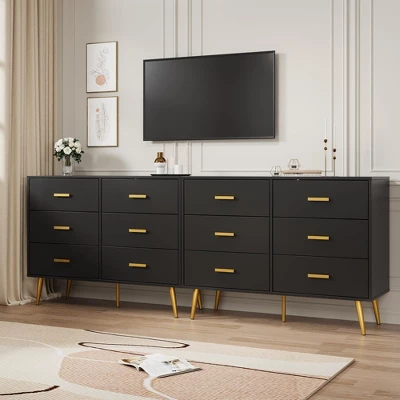 Modern Dresser With 6 Deep Drawers Wooden Chest Of Drawers For Bedroom 6 Modern Dresser With 6 Deep Drawers Wooden Chest Of Drawers For Bedroom - Image 6