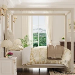 Upholstered Canopy Bed Frame With Headboard, Button Tufted, Nailhead Trim Design, No Box Spring Required 13 Upholstered Canopy Bed Frame With Headboard, Button Tufted, Nailhead Trim Design, No Box Spring Required -Garvee Sales GUEST 77a5609f 2102 474c a8ed a408c1adef81