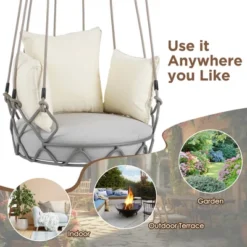 Outdoor Porch Swing Chair Hanging Basket, Patio Swing Chair With Cushion, Hanging Porch Swing For Backyard Garden Balcony, Hold Up To 300 LBS 13 Outdoor Porch Swing Chair Hanging Basket, Patio Swing Chair With Cushion, Hanging Porch Swing For Backyard Garden Balcony, Hold Up To 300 LBS -Garvee Sales GUEST 78e3caca b9ab 4e58 9386 ae491bd8af89