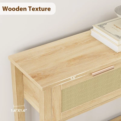 Entryway Table With 2 Drawers, Console Table For Entryway, Wooden Sofa Table With Storage, Boho Console Table For Living Room, Hallway Foyer Table 2 Entryway Table With 2 Drawers, Console Table For Entryway, Wooden Sofa Table With Storage, Boho Console Table For Living Room, Hallway Foyer Table - Image 2