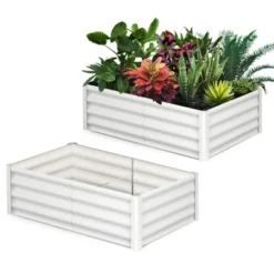 Garvee 2 Pack Raised Garden Bed, 6x3x1.5FT Galvanized Raised Bed, Outdoor Planter Beds With Safety Edge And Open Base For Vegetables Flowers -Garvee Sales GUEST 792f4ebe 0b8b 4ef6 ae88 b3e534418182