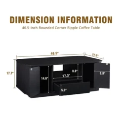 46.5" Fluted Coffee Table With Storage For Living Room,Modern Oval Center Table With 2 Drawers And 2 Compartments -Garvee Sales GUEST 7a26fa31 7b95 4118 bbf1 80785cec5aed