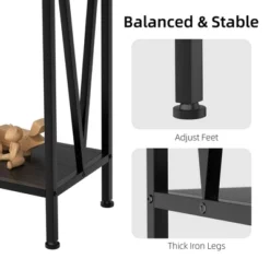 Garvee 2-Tier Narrow Console Sofa Side Table For Entryway Hallway Living Room, Black -Garvee Sales GUEST 7a3a98f0 e786 493c bc19 db6d3d41d7f8