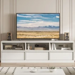 70 Inch TV Stand For 80" TVs, Mid Century Modern Entertainment Center With Storage Drawer & Open Shelves 23 70 Inch TV Stand For 80" TVs, Mid Century Modern Entertainment Center With Storage Drawer & Open Shelves -Garvee Sales GUEST 7b50a501 1111 439b a627 bc08399085b6