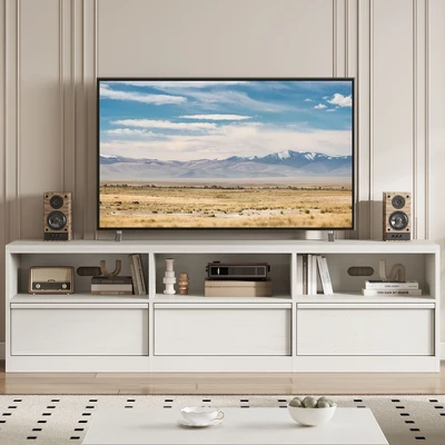 70 Inch TV Stand For 80" TVs, Mid Century Modern Entertainment Center With Storage Drawer & Open Shelves 6 70 Inch TV Stand For 80" TVs, Mid Century Modern Entertainment Center With Storage Drawer & Open Shelves - Image 6