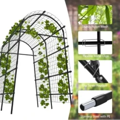 Garden Arch Trellis 7.5FT Extra Tall Metal Arbor, Outdoor Pergola For Climbing Plants, Wedding, Party & Garden Décor, Matte Black 9 Garden Arch Trellis 7.5FT Extra Tall Metal Arbor, Outdoor Pergola For Climbing Plants, Wedding, Party & Garden Décor, Matte Black -Garvee Sales GUEST 7b5a721d c8b1 43bf 8506 cced907bf03a