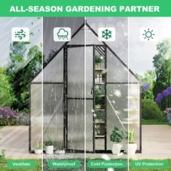 8x16FT Aluminum-Framed Polycarbonate Greenhouse, Heavy Duty Polycarbonate Greenhouse, Large Enhanced Aluminum GreenhouseKit For Outdoors 16 8x16FT Aluminum-Framed Polycarbonate Greenhouse, Heavy Duty Polycarbonate Greenhouse, Large Enhanced Aluminum GreenhouseKit For Outdoors -Garvee Sales GUEST 7c15209f ed5d 454e 95b6 a13ddbce3e9a