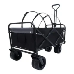 440Lbs Collapsible Foldable Wagon Cart With 3Pcs Liner Bag , Beach Wagon Utility Cart For Camping Shopping Sports