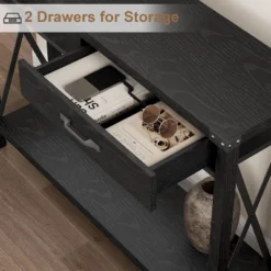 Farmhouse Console Table With 2 Drawers And Storage Shelf, Wood Sofa Table For Entryway, Living Room, Hallway, And Foyer 12 Farmhouse Console Table With 2 Drawers And Storage Shelf, Wood Sofa Table For Entryway, Living Room, Hallway, And Foyer -Garvee Sales GUEST 7d7adecd a703 4c4a a536 d6ee695309b0