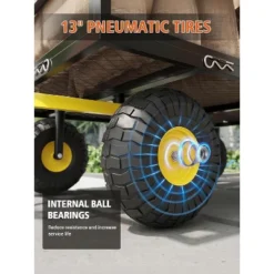 Heavy Duty Garden Wagon Cart With 10" All-Terrain Tires, 2-in-1 Convertible Steel Utility Cart Removable Mesh Sides, 180° Swivel Handle For Yard/Lawn 12 Heavy Duty Garden Wagon Cart With 10" All-Terrain Tires, 2-in-1 Convertible Steel Utility Cart Removable Mesh Sides, 180° Swivel Handle For Yard/Lawn -Garvee Sales GUEST 7d84f123 c6bc 469e a8ec 9e7e6f963fd6