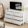 6-Drawer Dresser For Bedroom, White Modern Tall Chest Of Drawers - Storage Dresser With Anti-Tip Design, Robot Vacuum Friendly