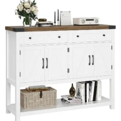 Sideboard Buffet Cabinet, Modern Farmhouse Coffee Bar Cabinet W/4 Doors, 2 Drawers & An Open Shelf, Wooden Console Table For Kitchen, Living Room -Garvee Sales GUEST 7f11c553 33ce 4955 b075 f4f16d41963f
