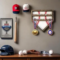 Baseball Ring Display Case, Wood Baseball Ring Holder Softball Championship Ring Holder Wall Mount Baseball Ring Stand Organizer For Medal Souvenir -Garvee Sales GUEST 7f5e8d98 7d53 4723 8064 6151a20a6d5e