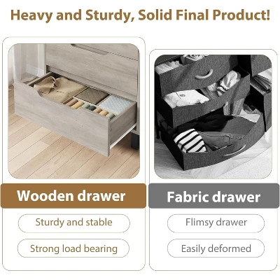 4 Dresser For Bedroom, 41.5" Tall Dresser, Freestanding Vertical Drawer Cabinet With Storage, Wooden Closet Storage Chest For Living Room, Entryway 4 4 Dresser For Bedroom, 41.5" Tall Dresser, Freestanding Vertical Drawer Cabinet With Storage, Wooden Closet Storage Chest For Living Room, Entryway - Image 4