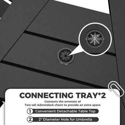 Garvee Outdoor Recycled Poly Adirondack Barstools Set Of 2 – Tall Weatherproof Bar Height Chairs, Black 4 Garvee Outdoor Recycled Poly Adirondack Barstools Set Of 2 – Tall Weatherproof Bar Height Chairs, Black - Image 4