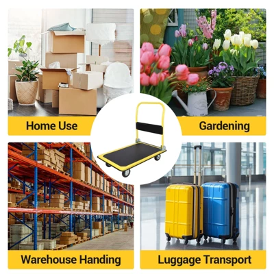 Garvee Moving Platform Hand Truck, 29×19 Inch Foldable Push Cart Dolly With 330 Lbs Weight Capacity, Heavy Duty Rolling Cart With Smooth Wheels, Blue 3 Garvee Moving Platform Hand Truck, 29×19 Inch Foldable Push Cart Dolly With 330 Lbs Weight Capacity, Heavy Duty Rolling Cart With Smooth Wheels, Blue - Image 3