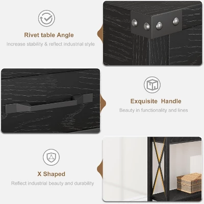 Farmhouse Console Table With 2 Drawers And Storage Shelf, Wood Sofa Table For Entryway, Living Room, Hallway, And Foyer 6 Farmhouse Console Table With 2 Drawers And Storage Shelf, Wood Sofa Table For Entryway, Living Room, Hallway, And Foyer - Image 6