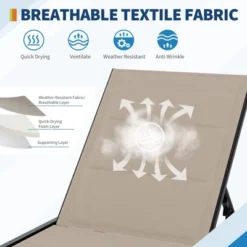 Adjustable Backrest Poolside Loungers Set Of 3, Outdoor Lounge Chairs With Wheels And Soft Padded, Patio Chaise Lounge Chairs With Side Table -Garvee Sales GUEST 809c652f 97e9 48b4 8431 840844b1fc47