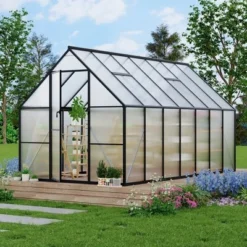 8x16FT Aluminum-Framed Polycarbonate Greenhouse, Heavy Duty Polycarbonate Greenhouse, Large Enhanced Aluminum GreenhouseKit For Outdoors 26 8x16FT Aluminum-Framed Polycarbonate Greenhouse, Heavy Duty Polycarbonate Greenhouse, Large Enhanced Aluminum GreenhouseKit For Outdoors -Garvee Sales GUEST 80bf5803 fcde 446f 9f40 5d731df07edd