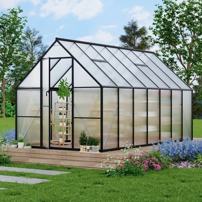 8x16FT Aluminum-Framed Polycarbonate Greenhouse, Heavy Duty Polycarbonate Greenhouse, Large Enhanced Aluminum GreenhouseKit For Outdoors 13 8x16FT Aluminum-Framed Polycarbonate Greenhouse, Heavy Duty Polycarbonate Greenhouse, Large Enhanced Aluminum GreenhouseKit For Outdoors - Image 13
