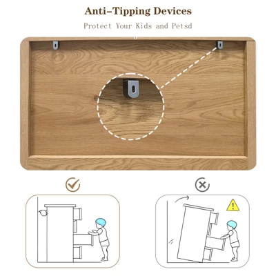 4 Drawer Wood Dresser, Waveform Fluted Panel Dresser, Modern Dressers For Storage Chest Drawers, For Living Room, Bedroom, Nursery Hallway Closet 5 4 Drawer Wood Dresser, Waveform Fluted Panel Dresser, Modern Dressers For Storage Chest Drawers, For Living Room, Bedroom, Nursery Hallway Closet - Image 5