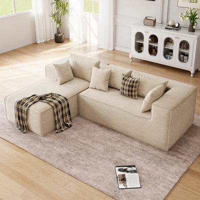 Modular Sectional Couches For Living Room, L-Shaped Sectional Couch With Deep Seat, Upholstered Sofa For Bedroom, No Assembly Required, Chenille 8 Modular Sectional Couches For Living Room, L-Shaped Sectional Couch With Deep Seat, Upholstered Sofa For Bedroom, No Assembly Required, Chenille - Image 8
