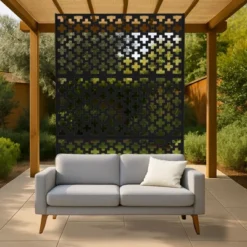 Metal Privacy Screen Outdoor 71"x47", Freestanding Decorative Privacy Fence Panel For Patio, Balcony, Deck, Garden, Indoor, Black Traditional 8 Metal Privacy Screen Outdoor 71"x47", Freestanding Decorative Privacy Fence Panel For Patio, Balcony, Deck, Garden, Indoor, Black Traditional -Garvee Sales GUEST 821a2b14 25b0 415b 813b f99756845393