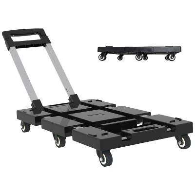 Portable Heavy Duty Folding Hand Truck 330lbs, 6 Wheels Collapsible Luggage Dolly Cart With 1 Elastic Ropes - Compact Trolley Cart For Easy Moving 5 Portable Heavy Duty Folding Hand Truck 330lbs, 6 Wheels Collapsible Luggage Dolly Cart With 1 Elastic Ropes - Compact Trolley Cart For Easy Moving - Image 5
