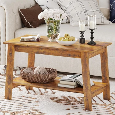 Stylish 31.5" Coffee Table With Open Shelves - 2-Tier Modern Industrial Design 9 Stylish 31.5" Coffee Table With Open Shelves - 2-Tier Modern Industrial Design - Image 9