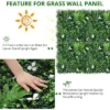 12PCS 20"x20" Artificial Grass Wall Faux Mixed Flowers & Plants Hedge Screen