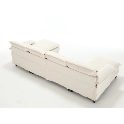 4 Seater U Shaped Modular Sectional Sofa Couch For Living Room, Corner Sofa With 4pcs Waist Pillows 2 4 Seater U Shaped Modular Sectional Sofa Couch For Living Room, Corner Sofa With 4pcs Waist Pillows - Image 2