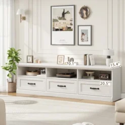 70in TV Stand For TVs Up To 80", Mid Century Modern Entertainment Center With Drawer, TV Console Media Cabinet For Living Room, Bedroom 12 70in TV Stand For TVs Up To 80", Mid Century Modern Entertainment Center With Drawer, TV Console Media Cabinet For Living Room, Bedroom -Garvee Sales GUEST 840d8d6f 952e 4f46 9051 626cb0d0d2c1