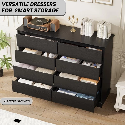 Dresser For Bedroom With 6 Drawers, Modern Chest Featuring LED Lights And Charging Station, Spacious Storage Cabinet With Open Space 6 Dresser For Bedroom With 6 Drawers, Modern Chest Featuring LED Lights And Charging Station, Spacious Storage Cabinet With Open Space - Image 6