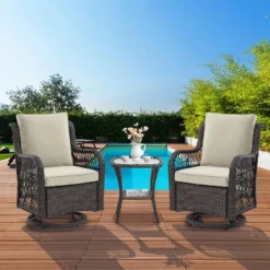 3 Pieces Outdoor Wicker Swivel Chair Set, Swivel Rocking Chairs Set Of 2 With Rattan Side Table, 360-Degree Swivel Rocking Chair For Patio Porch Pool 14 3 Pieces Outdoor Wicker Swivel Chair Set, Swivel Rocking Chairs Set Of 2 With Rattan Side Table, 360-Degree Swivel Rocking Chair For Patio Porch Pool -Garvee Sales GUEST 84dafb94 da6d 4683 b75b aab9140890dd