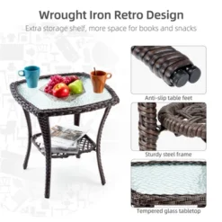 Outdoor Swivel Wicker Glider Patio Chairs With Table Set, 3PCS Outdoor Bistro Set With 4inch Thick Cushions And Coffee Table For Porch, Balcony 13 Outdoor Swivel Wicker Glider Patio Chairs With Table Set, 3PCS Outdoor Bistro Set With 4inch Thick Cushions And Coffee Table For Porch, Balcony -Garvee Sales GUEST 84dd1ad7 7809 470c 8f46 411716b1eb31