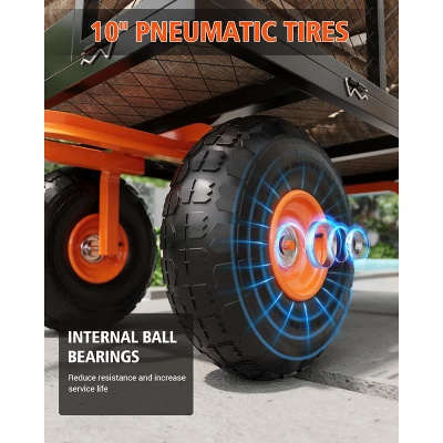 Steel Garden Cart With 500 Lb Capacity, 3-in-1 Pullable Garden Wagon For Yard, Outdoor, Gardening Soil 2 Steel Garden Cart With 500 Lb Capacity, 3-in-1 Pullable Garden Wagon For Yard, Outdoor, Gardening Soil - Image 2