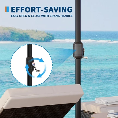 Outdoor Double-Sided Rectangle Market Umbrella, 15FT Large Patio Umbrellas With Base Included, Double-Topped Patio Umbrella For Poolside Lawn Backyard 7 Outdoor Double-Sided Rectangle Market Umbrella, 15FT Large Patio Umbrellas With Base Included, Double-Topped Patio Umbrella For Poolside Lawn Backyard - Image 7