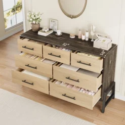 7 Dresser For Bedroom, 52" Wide Dresser, Wide Drawer With Storage Freestanding, Wooden Storage Chest For Living Room, Bedroom 12 7 Dresser For Bedroom, 52" Wide Dresser, Wide Drawer With Storage Freestanding, Wooden Storage Chest For Living Room, Bedroom -Garvee Sales GUEST 8677eb36 f169 437d 9ef2 bd913d75a450
