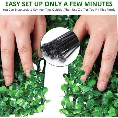 12PCS 10"x10" Grass Wall Artificial Boxwood Panels Wall Hedge Decor With Zip Ties 4 12PCS 10"x10" Grass Wall Artificial Boxwood Panels Wall Hedge Decor With Zip Ties - Image 4