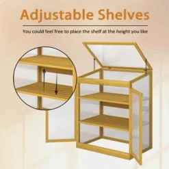 Wooden Greenhouse For Outdoors, 3 Tier Plant House With Transparent Openable Roof, Polycarbonate Garden Greenhouse For Patio Garden Backyard 13 Wooden Greenhouse For Outdoors, 3 Tier Plant House With Transparent Openable Roof, Polycarbonate Garden Greenhouse For Patio Garden Backyard -Garvee Sales GUEST 877680f4 f945 499e 8c7d ecfbdb96fdd3