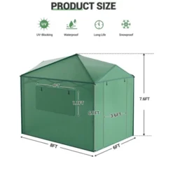 Portable Greenhouse, Instant Pop-Up Plant Gardening Green House Canopy, Outdoor Grow Tent With Zippered Doors, Roll-Up Side Windows