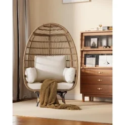 Outdoor 360 Swivel Egg Chair With Cushions, Indoor Outdoor Wicker Egg Basket Lounge Chair For Patio Porch Living Room, Oversized Lounge Chair 13 Outdoor 360 Swivel Egg Chair With Cushions, Indoor Outdoor Wicker Egg Basket Lounge Chair For Patio Porch Living Room, Oversized Lounge Chair -Garvee Sales GUEST 88c3b12b 180a 4640 ad18 4e9e33eb8110