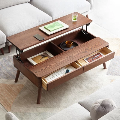 39 Inch Lift Top Coffee Table, Solid Oak Rectangle Center Table With Hidden Compartment, Modern Cocktail Table For Home Living Room Office 1 39 Inch Lift Top Coffee Table, Solid Oak Rectangle Center Table With Hidden Compartment, Modern Cocktail Table For Home Living Room Office