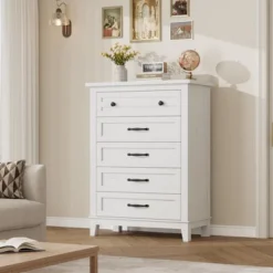 Freestanding 41.3" Tall Vertical Drawer Dresser With Storage , Wooden Closet Storage Chest For Living Room, Bedroom, Entryway, Bedroom 21 Freestanding 41.3" Tall Vertical Drawer Dresser With Storage , Wooden Closet Storage Chest For Living Room, Bedroom, Entryway, Bedroom -Garvee Sales GUEST 8951bfbf 856d 4660 abfb 4523d4e2191c